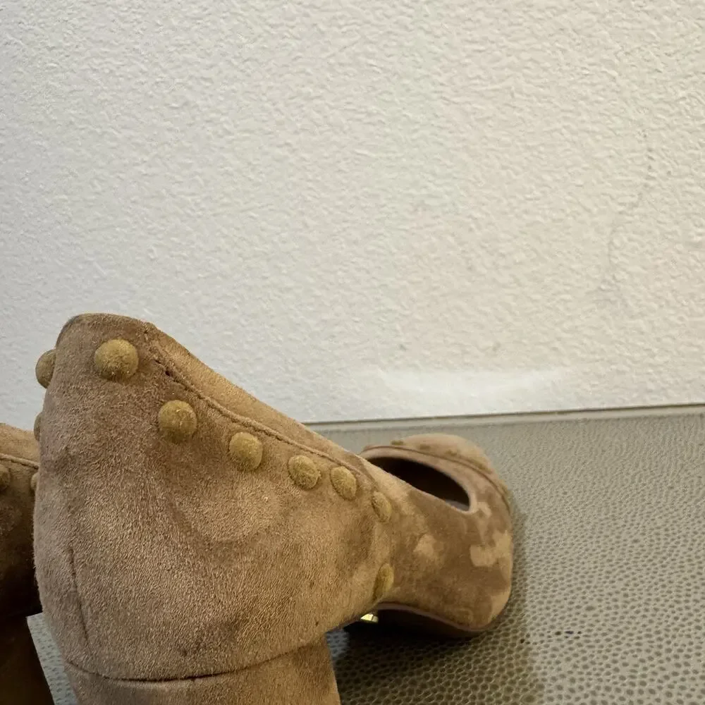 Tory Burch Brown Tan Colt 85mm Soho Suede Pump Sz 8.5 M